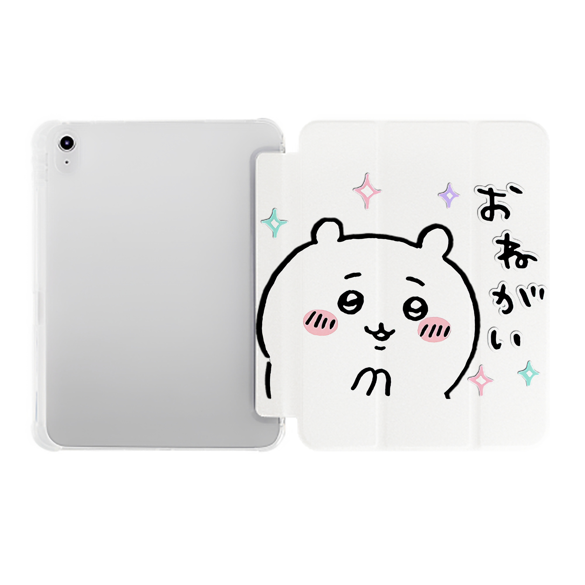 （画像用） ちいかわ ちいかわ Chii-kawa chiikawa IPad ケース ペン収納付き 三つ折りスタンド PUレザー×シリコン 対応機種9.5/10.5/10.9インチ
